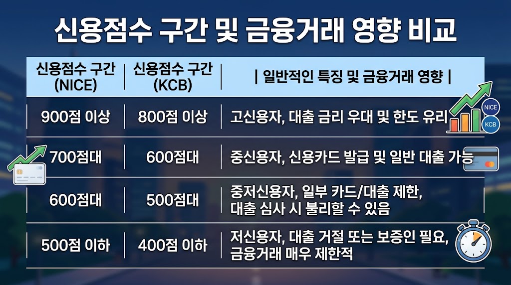 사회초년생 신용카드 발급조건 신용점수 구간