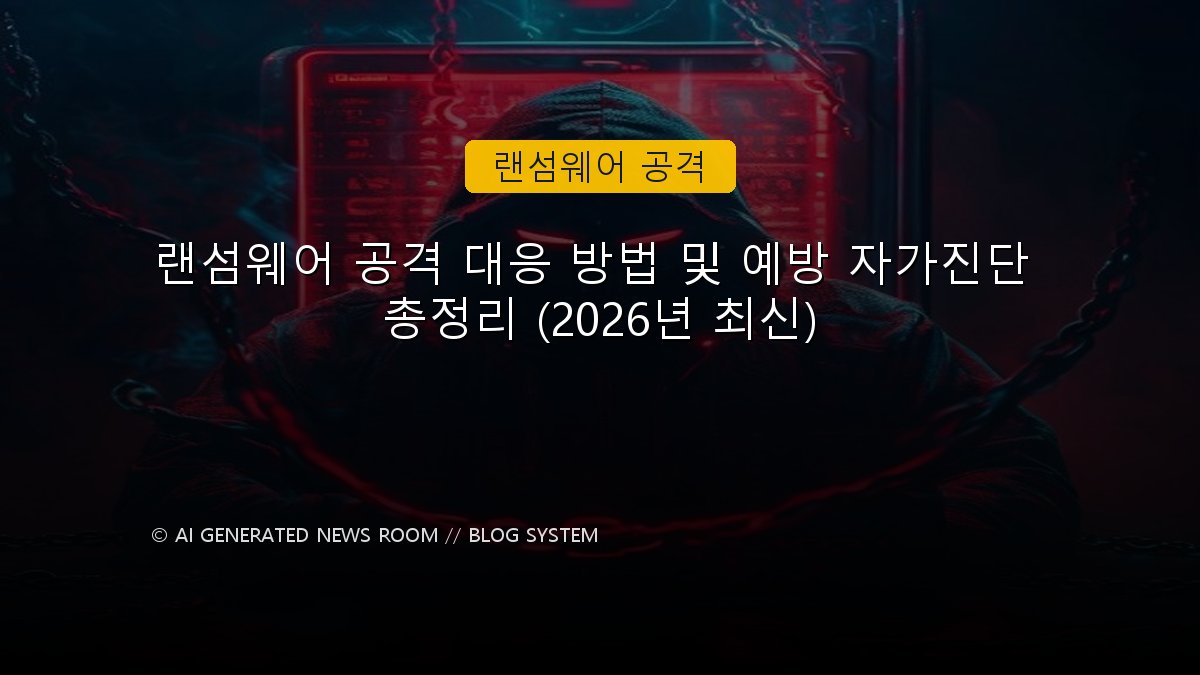 랜섬웨어 공격 대응 방법 및 예방 자가진단 총정리 (2026년 최신)