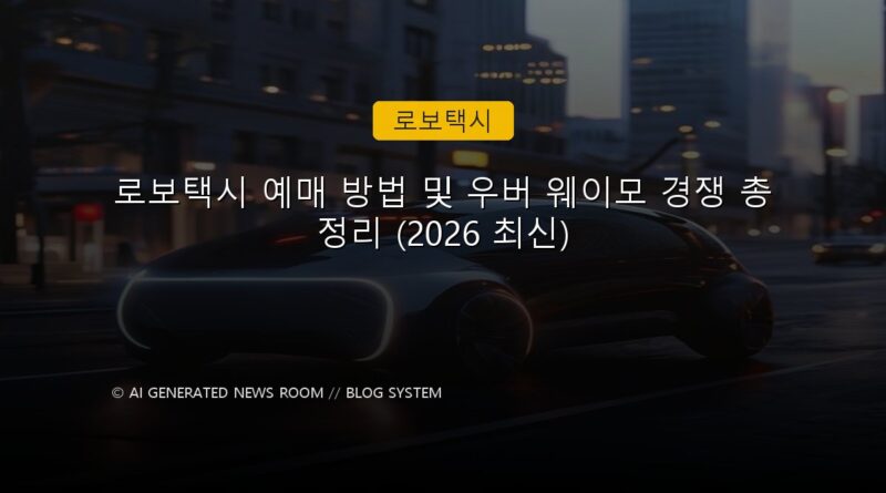 로보택시 속보 정보 칼럼 대표 이미지