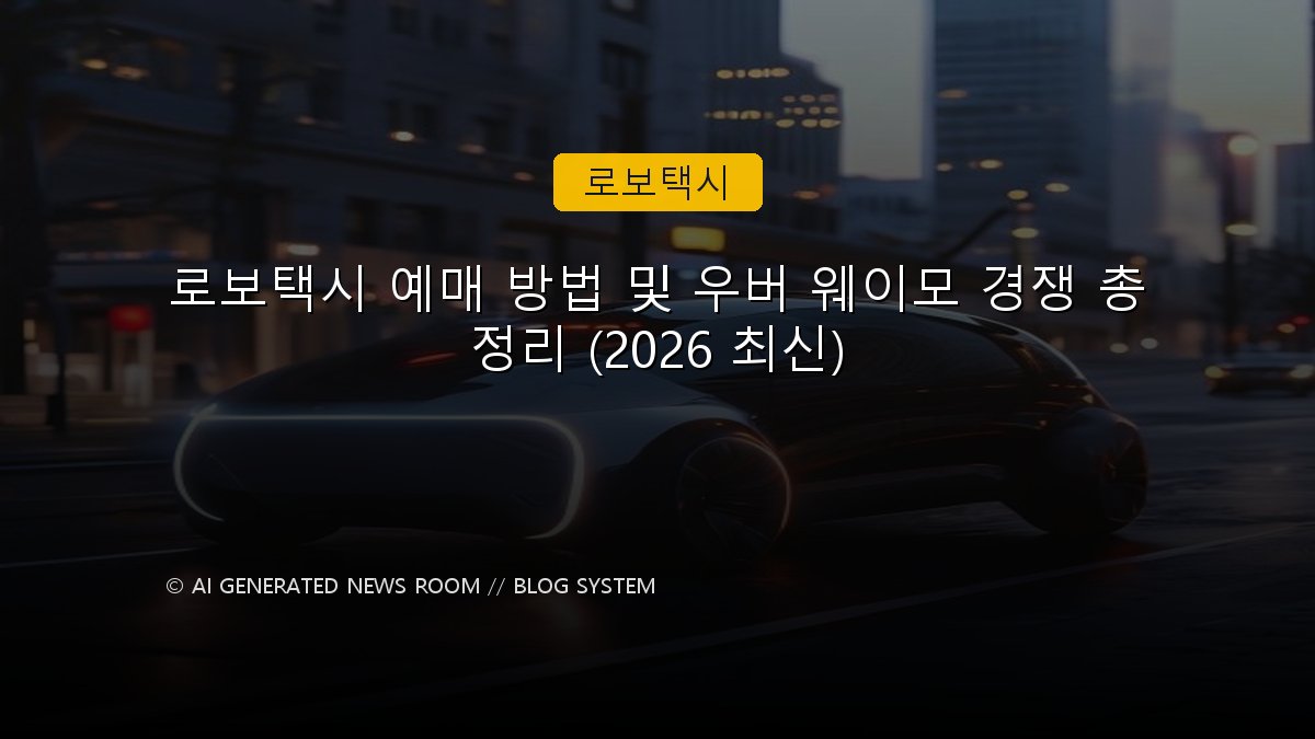 로보택시 예매 방법 및 우버 웨이모 경쟁 총정리 (2026 최신)