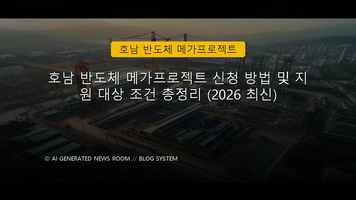 호남 반도체 메가프로젝트 신청 방법 및 지원 대상 조건 총정리 (2026 최신)