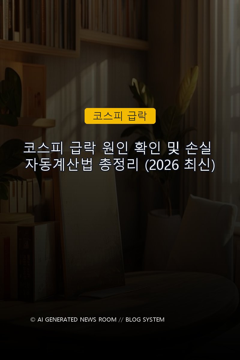 코스피 급락 원인 확인 및 손실 자동계산법 총정리 (2026 최신)