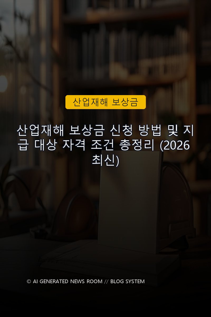산업재해 보상금 신청 방법 및 지급 대상 자격 조건 총정리 (2026 최신)