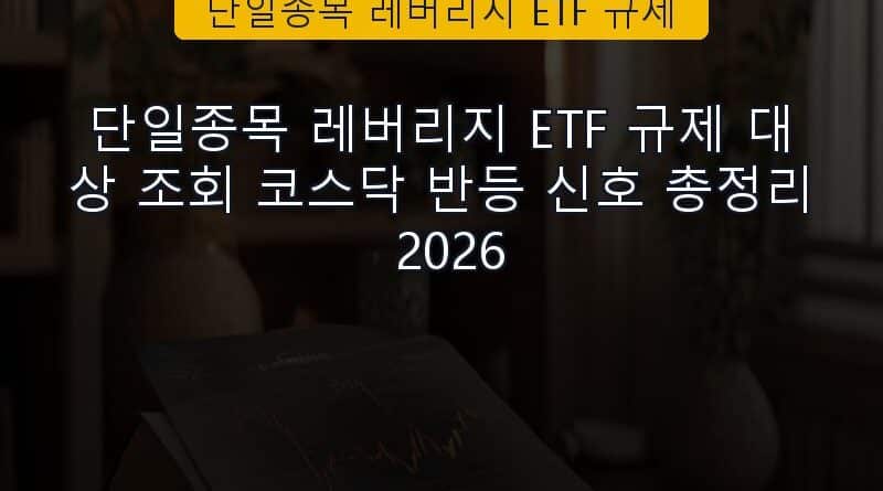 단일종목 레버리지 ETF 규제 속보 정보 칼럼 대표 이미지