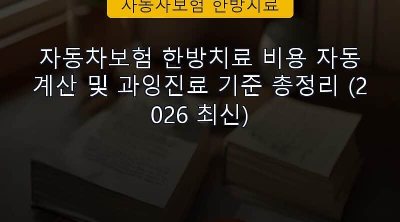 자동차보험 한방치료 속보 정보 칼럼 대표 이미지