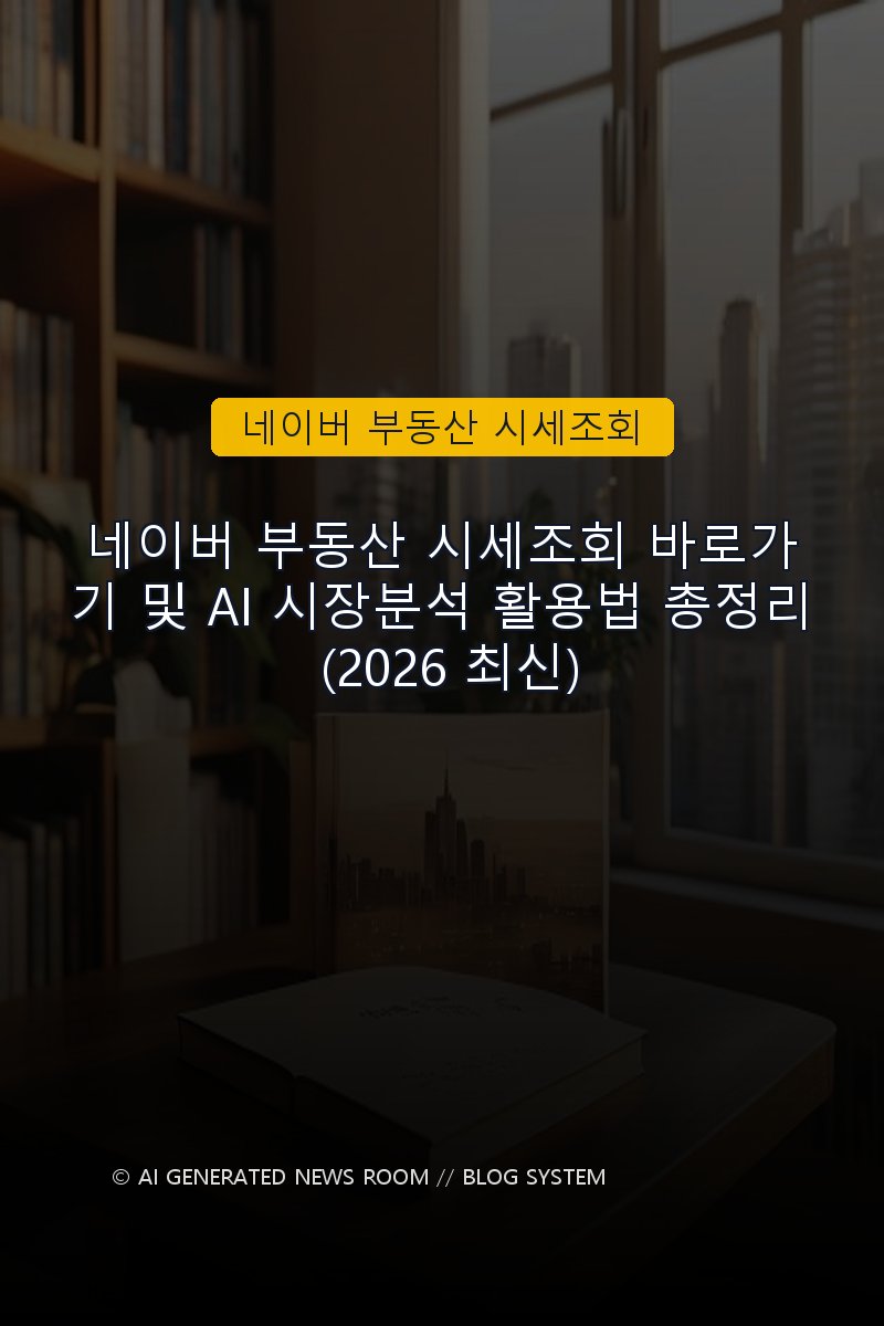네이버 부동산 시세조회 바로가기 및 AI 시장분석 활용법 총정리 (2026 최신)