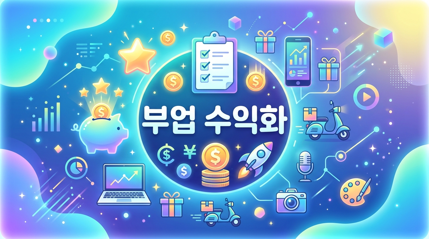 직장인 부업 수익화 프로세스 인포그래픽