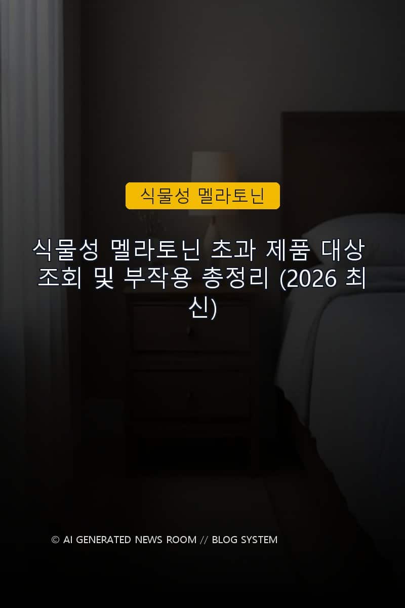 식물성 멜라토닌 초과 제품 대상 조회 및 부작용 총정리 (2026 최신)