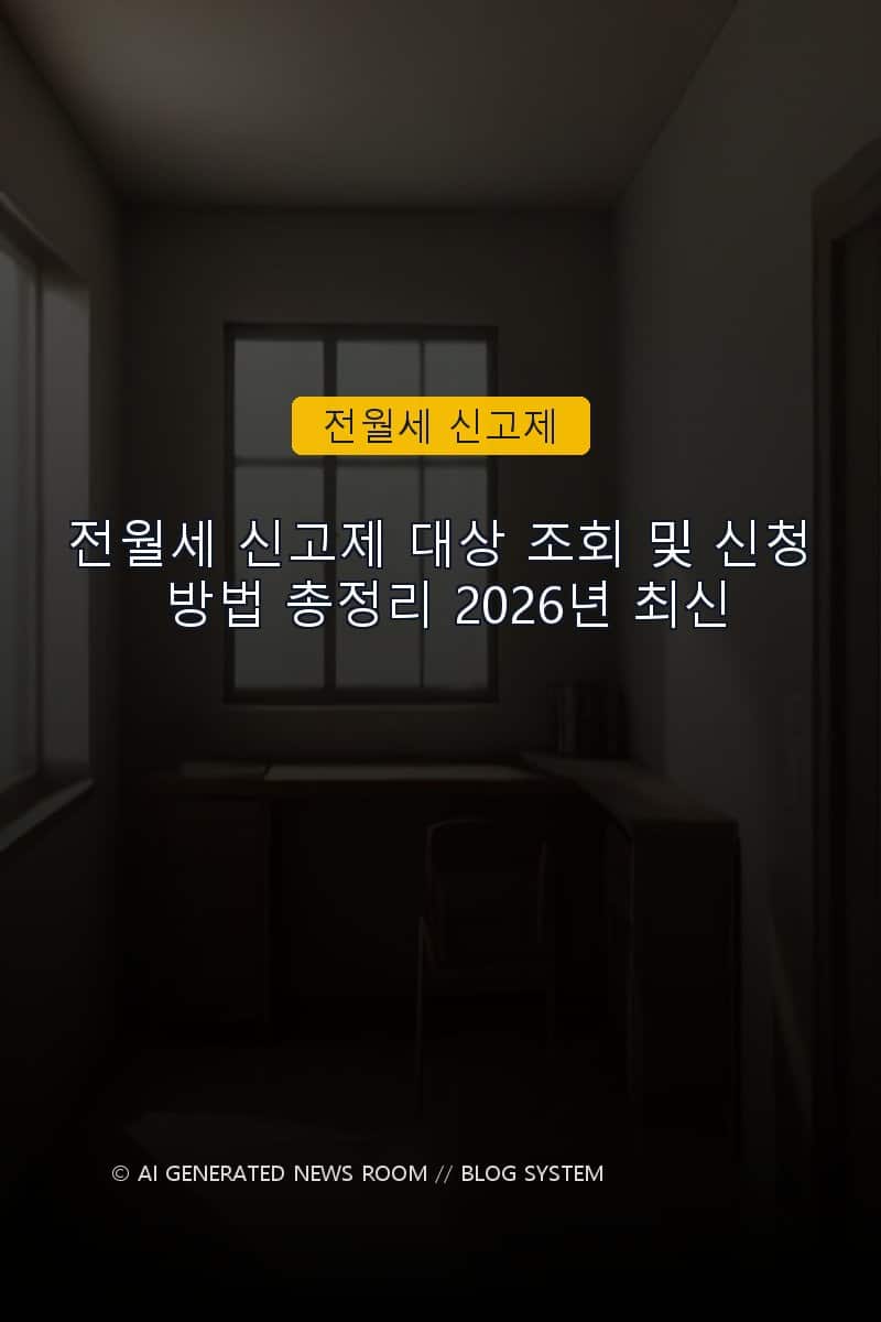 전월세 신고제 대상 조회 및 신청 방법 총정리 2026년 최신