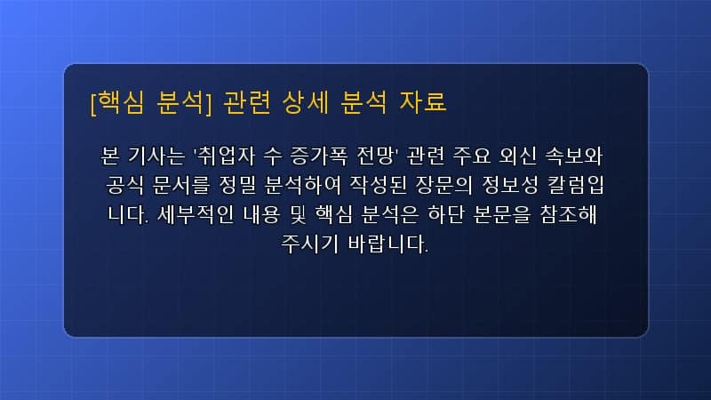 취업자 수 증가폭 전망 핵심 요약 및 테크 트렌드 관련 상세 설명 다이어그램 카드 이미지